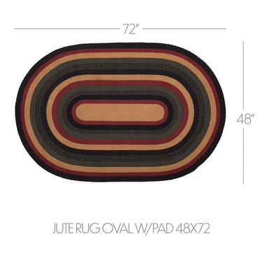 Wyatt Jute Rug Oval w/ Pad 48x72 - The Fox Decor